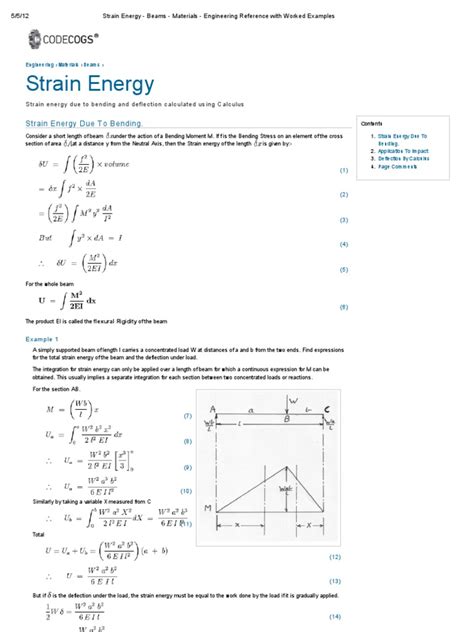 Many people call this a letter of recommendation, as it is honing in on your personal. Strain Energy - Beams - Materials - Engineering Reference ...