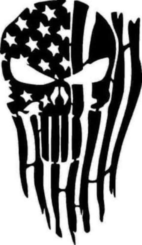 Punisher Skull In American Flag Svg File Instant Download Etsy