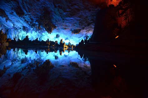 The Reed Flute Cave Is A Landmark And Tourist Attraction In Guilin