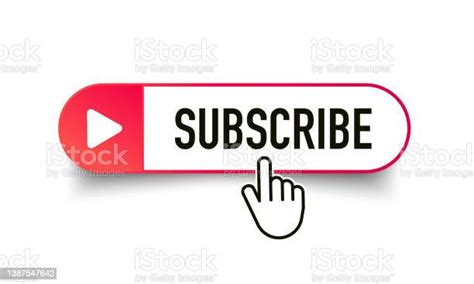 Hand Cursor Clicking On Red Subscribe Button Subscribe Button Hand
