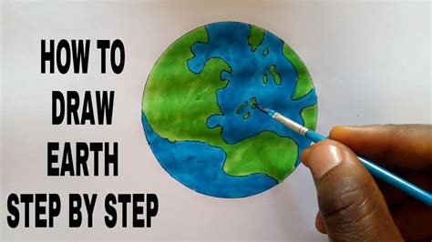 How To Draw Planet Earth Step By Step At Drawing Tutorials