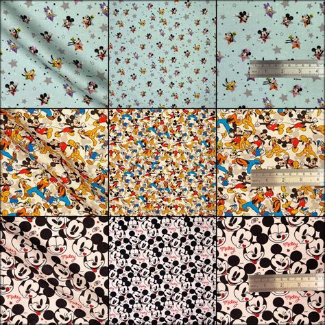Disney Mickey Mouse Fabric 100 Cotton Official Licence