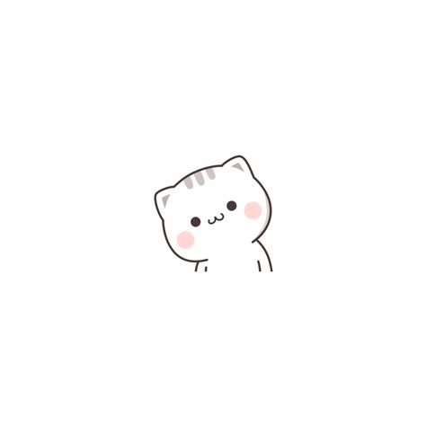 Kitty Kitten Cat White Kawaii Soft Mochi Chibi Cute Sti
