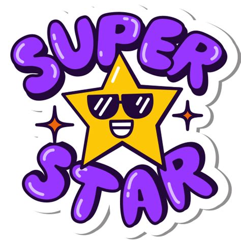 Super Star Superstar Amazing Awesome Shiny Beautiful Sticker