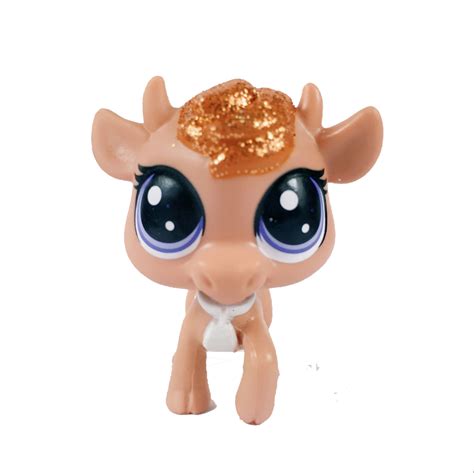 Littlest Pet Shop Sparkle Spectacular Figure Lps Brown Glitter Bull Cow