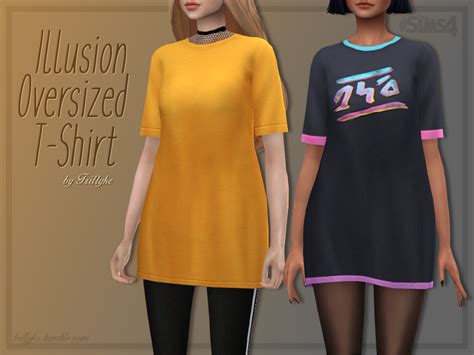 The Sims Resource Trillyke Illusion Oversized T Shirt
