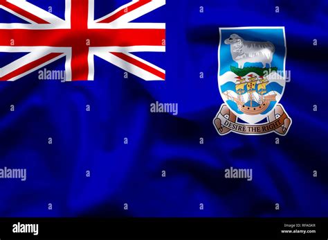 Islas Malvinas Elegante Closeup Bandera Ondeando Y La Ilustración Perfecto Para Propósitos De