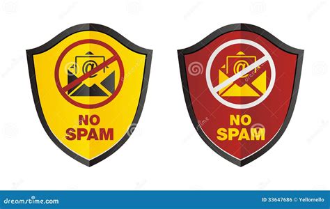 No Spam Shield Stock Illustration Illustration Of Mail 33647686