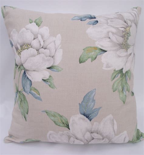 Laura Ashley Handmade Blue And Green Floral Cushion Wisley Etsy Uk