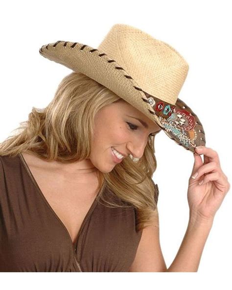 Bullhide Women S Wild Thoughts Bangora Straw Cowgirl Hat In