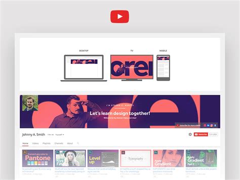 Youtube Channel Branding Template And Asset Generator Free Psd