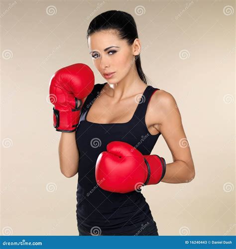 Brunette Boxing Girl Stock Image Image Of Fist Boxing 16240443