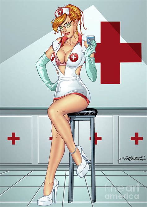 Sexy Nurse By Al Rio Art Print By Al Rio