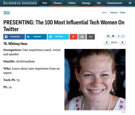 The 100 Most Influential Tech Women On Twitter Whitney Hess