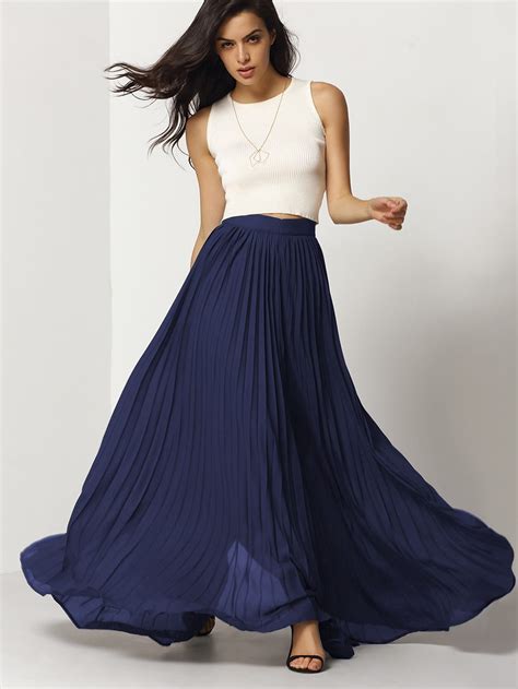 Pleated Full Length Skirt Emmacloth Women Fast Fashion Online