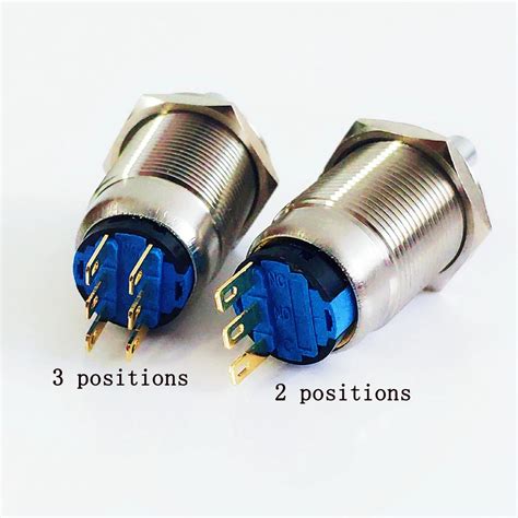 Color 2 Positions 3 Pins Voltage Self Lock Size 1no1nc 19mm Metal