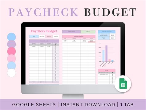 Paycheck budget spreadsheet google sheets template paycheck budget