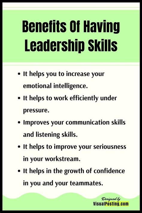 benefits of having leadership skills good leadership skills effective leadership skills