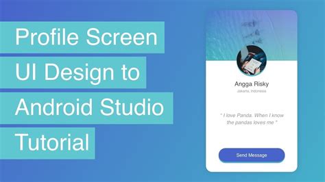 Android Studio Tutorial How To Create User Profile Ui Screen Using