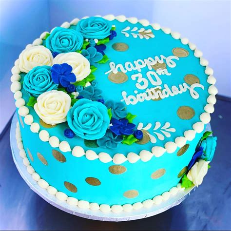 Aqua 30th Birthday Cake Hayley Cakes And Cookies Hayley Cakes And Cookies