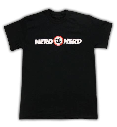 Chuck Nerd Herd Logo Black Adult T Shirt