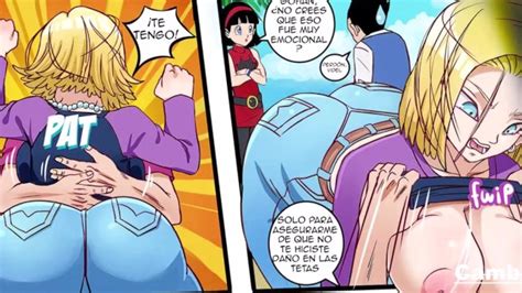 everyone takes the opportunity to grab android 18 s huge boobs