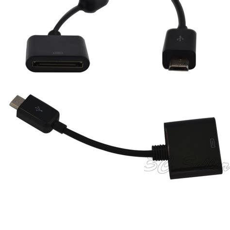 Micro Usb Male To 30 Pin Dock Female Adapter Cable For Ipad Iphone 4
