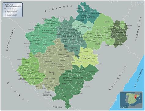 Municipios Teruel Mapas Murales De España Y El Mundo