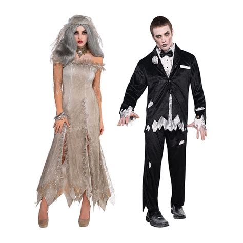 mens ladies zombie dead bride groom couples costume adult halloween fancy dress ebay