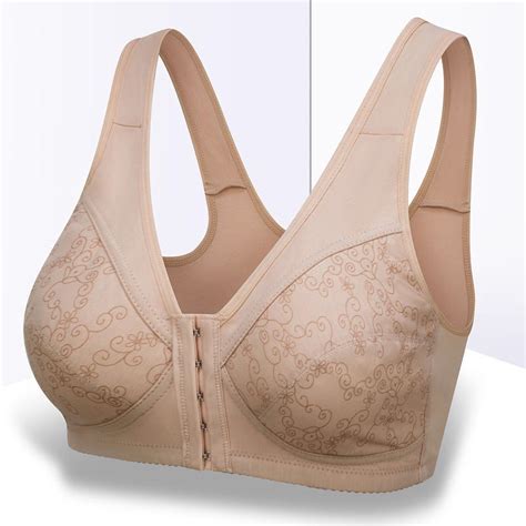 Plus Size Front Closure Bra Large Full Cup Breast Brassiere Push Up Big