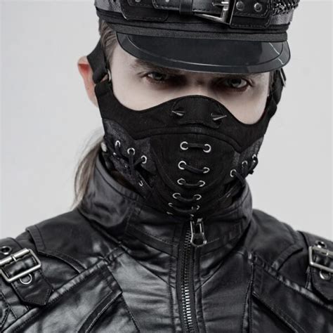 Punkrave Mens Punk Handsome Cool Face Mask Steampunk Mesh Breathable