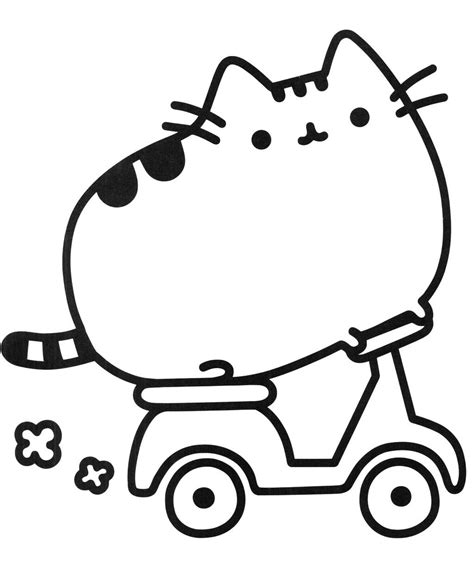 Coloring Page Coloring Page Printable Pusheen Cat Black Coloring Home