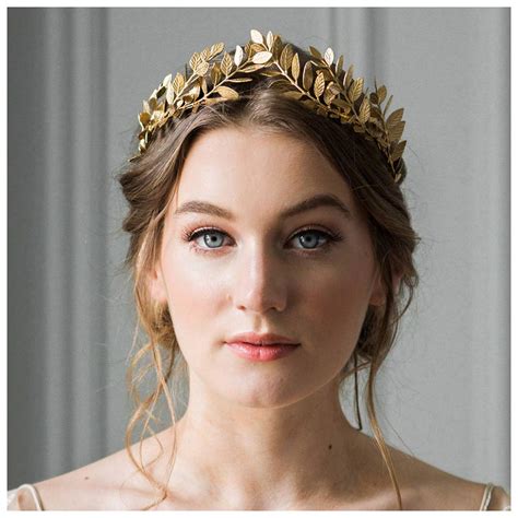 Greek Goddess Hair Vine Bridal Gold Leaves Headband Laurel Leaf