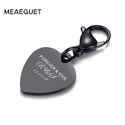 Personalized Heart Keychain Stainless Steel Keyring Customized Name