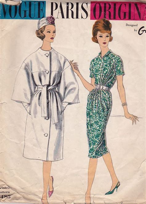 1960s Vintage Vogue Sewing Pattern Dress And Coat B36
