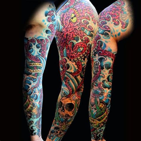 50 Octopus Sleeve Tattoo Designs For Men Manly Ink Ideas