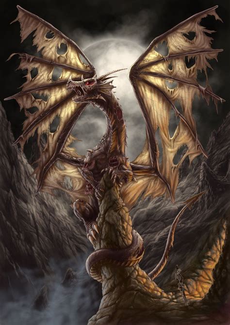 Zombie Dragon By Andrewdobell On Deviantart Dragon Illustration