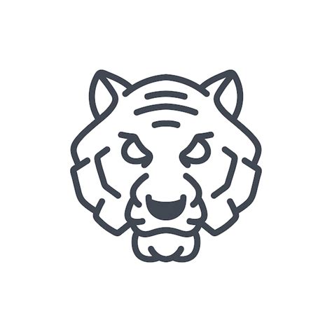 Premium Vector Tiger Face Line Art Mascot Logo