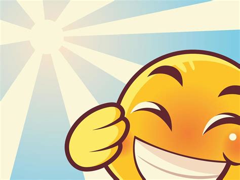 Emoji Divertido Cara De Emoticon De Risa Fondo De Rayos De Sol De Las