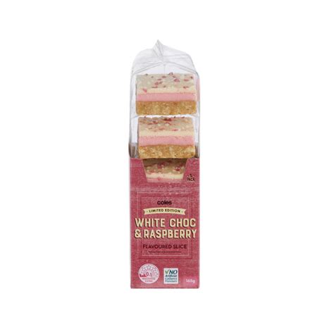 Buy Coles White Chocolate And Raspberry Slice 5 Pack 165g Coles