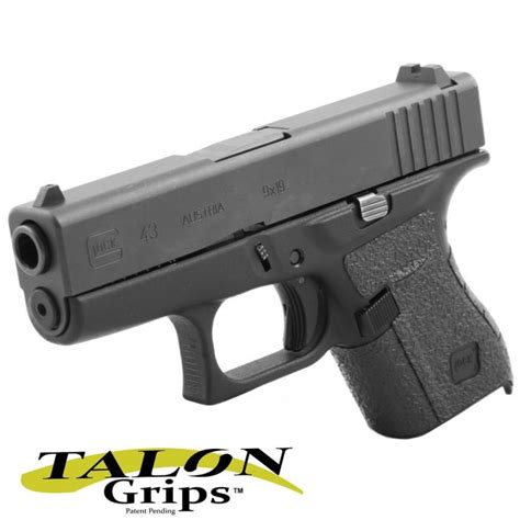 Talon Grips Glock 43 Textured Rubber Black Adhesive Grip Talon Grips