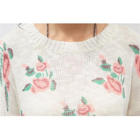 Sweet Retro Flower Sweater Knitwear On Luulla