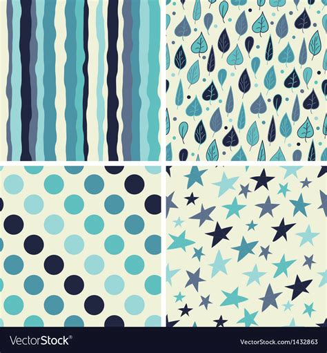 A Set Of Four Seamless Patterns Royalty Free Vector Image