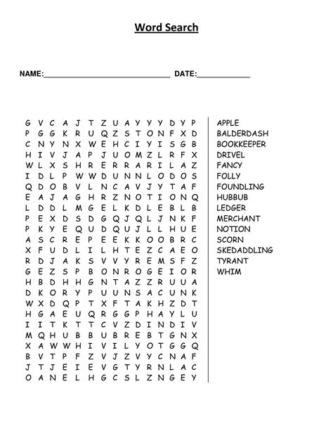 Large Printable Word Search Printabletemplates Cooking Word Search