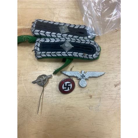 3 Pins From The Nazi Era And Shoulder Badges Schmalz Auctions
