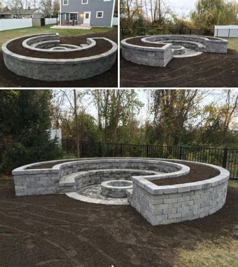 Crescent Shaped Firepit Made From White Brick — Homebnc