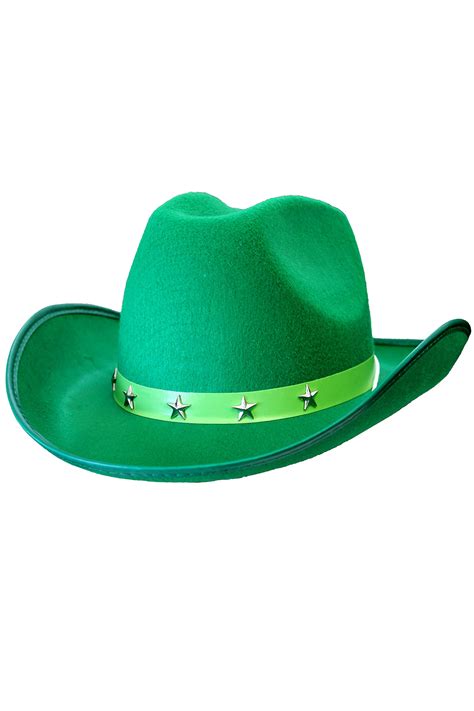 Green Star Studded Cowboy Hat I Love Fancy Dress