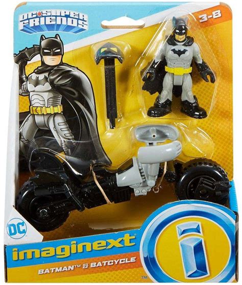 Fisher Price Dc Super Friends Imaginext Batman Batcycle 3 Figure Set