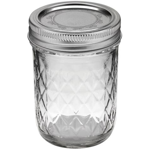 Ball Quilted Crystal Mason Jar W Lid And Band Regular Mouth 8 Ounces 12 Count Pack Of 18