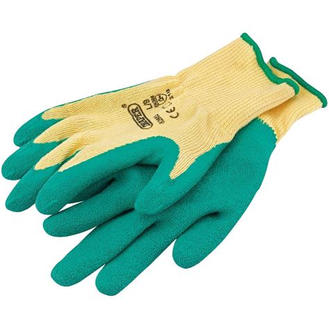 Draper 82603 Green Heavy Duty Latex Coated Work Gloves Large